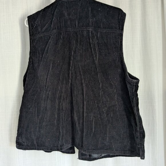 Nordstrom Black Collared Button Down Cotton Corduroy Vest XL - Picture 10 of 10